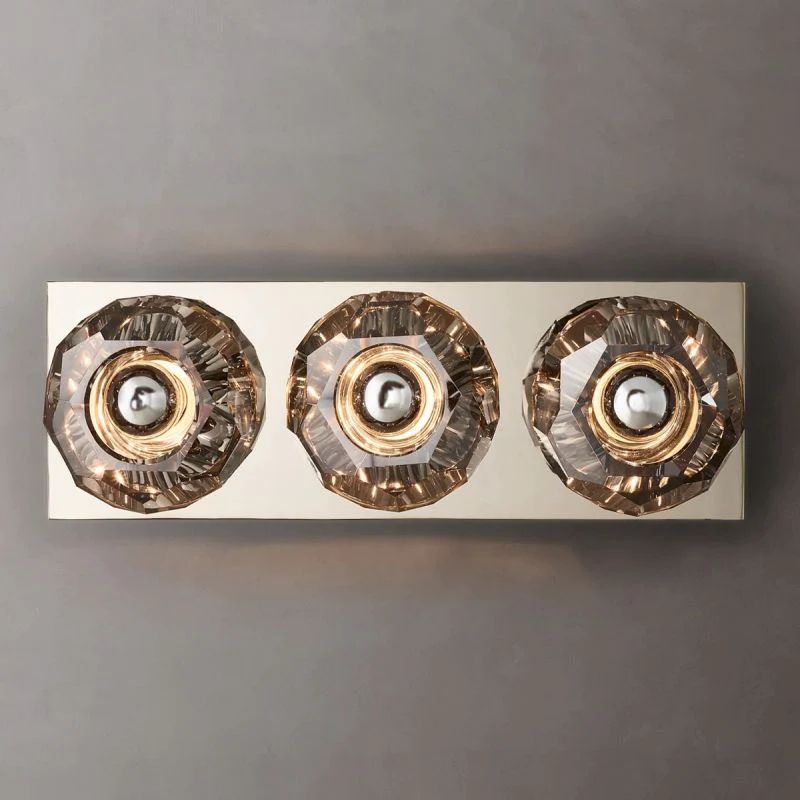 Cristal Smoke Glass Linear Short Wall Sconce