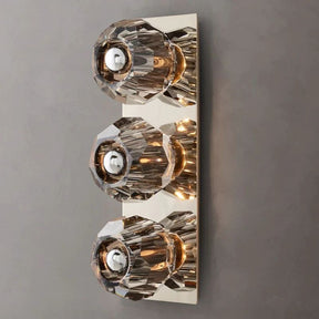 Cristal Smoke Glass Linear Short Wall Sconce