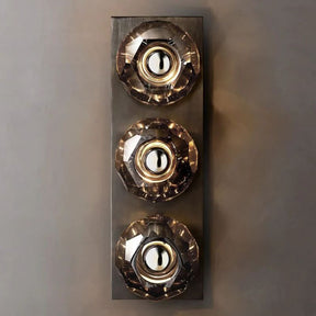 Cristal Smoke Glass Linear Short Wall Sconce