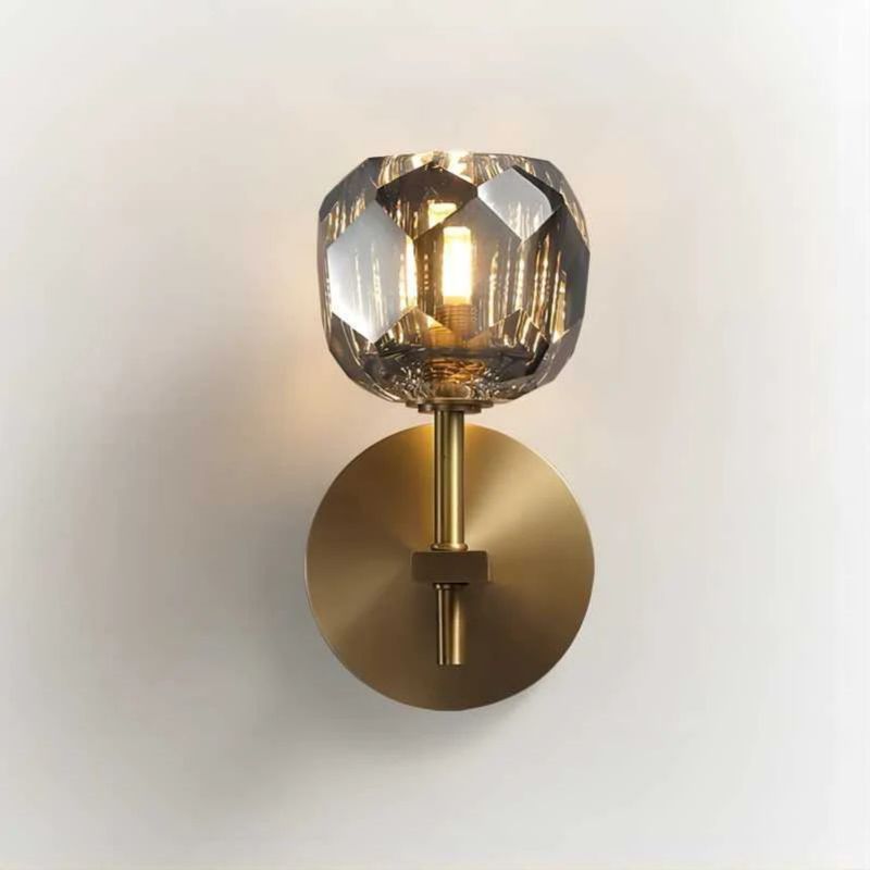 Cristal Smoke Glass Short Wall Sconce