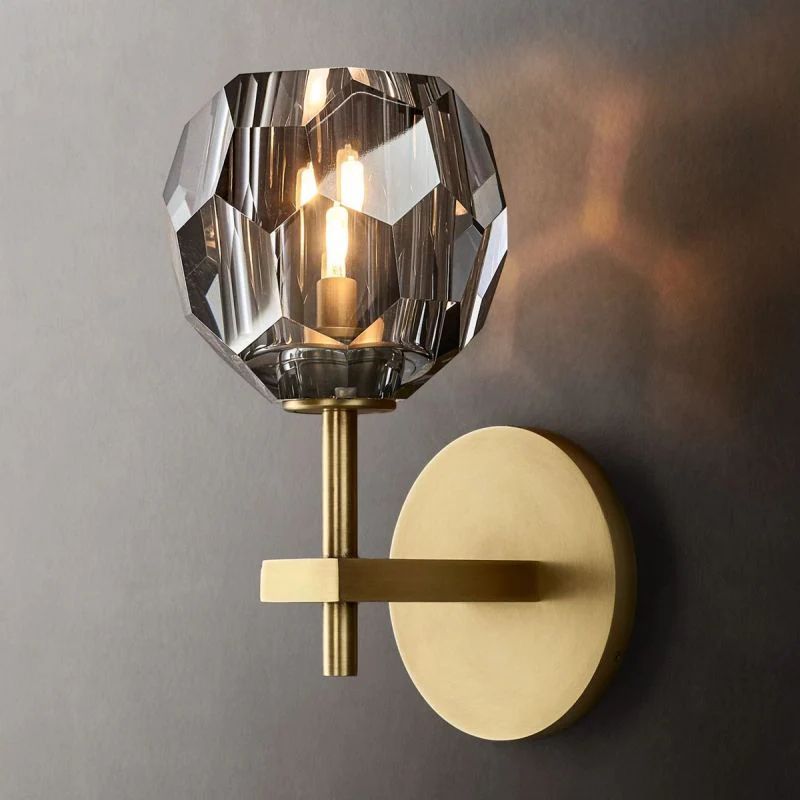 Cristal Smoke Glass Short Wall Sconce