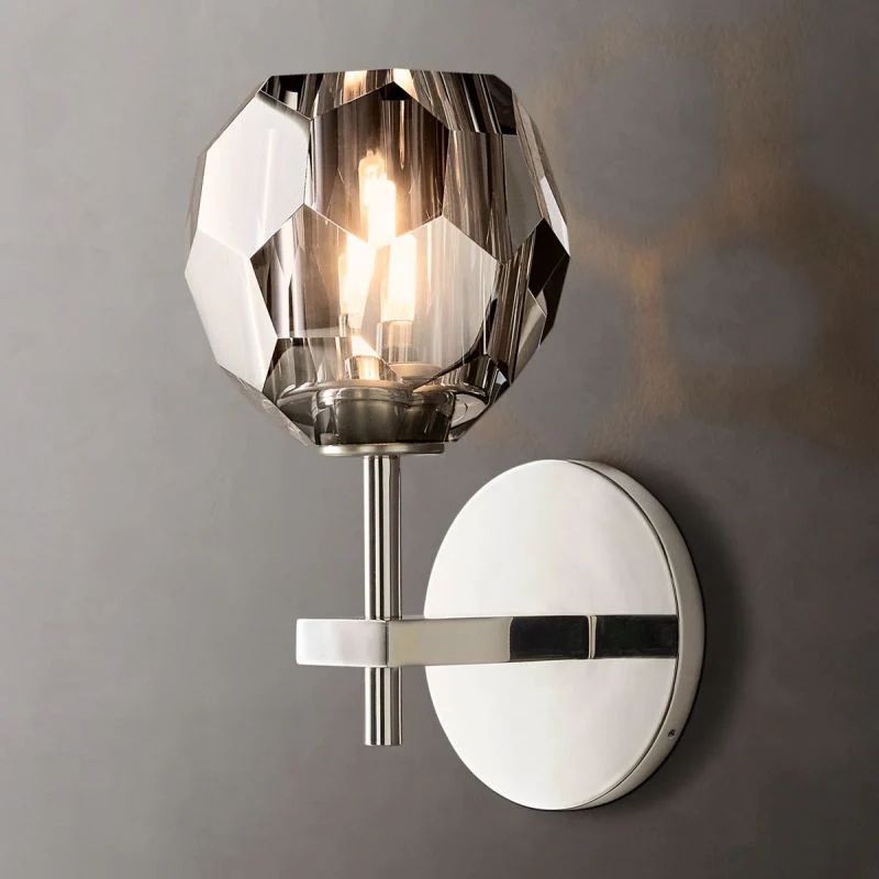 Cristal Smoke Glass Short Wall Sconce