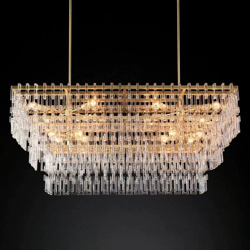 Miranda 3-Tier Rectangle Chandelier 60"