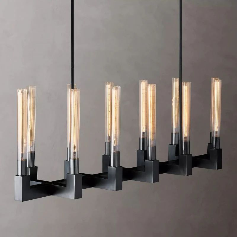 Pridan Glass Linear Chandelier 55"