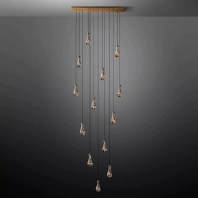 Crystal Raindrop Rectangular Chandelier 54"