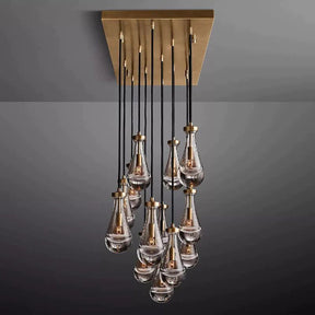 Crystal Raindrop Rectangular Chandelier 54"