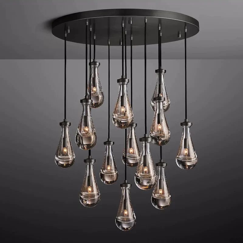 Raindrop Round Chandelier 36"