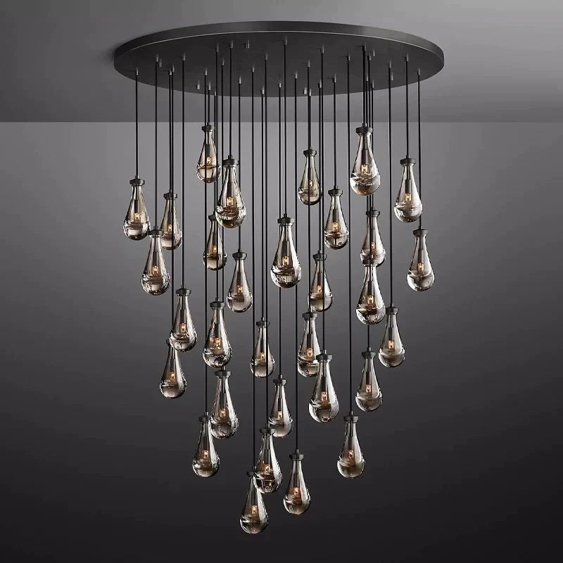 Raindrop Round Chandelier 60"