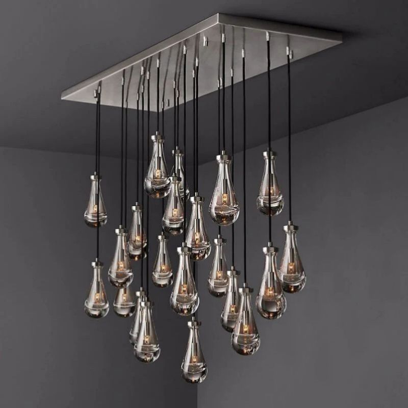 Raindrop Rectangular Chandelier 72"