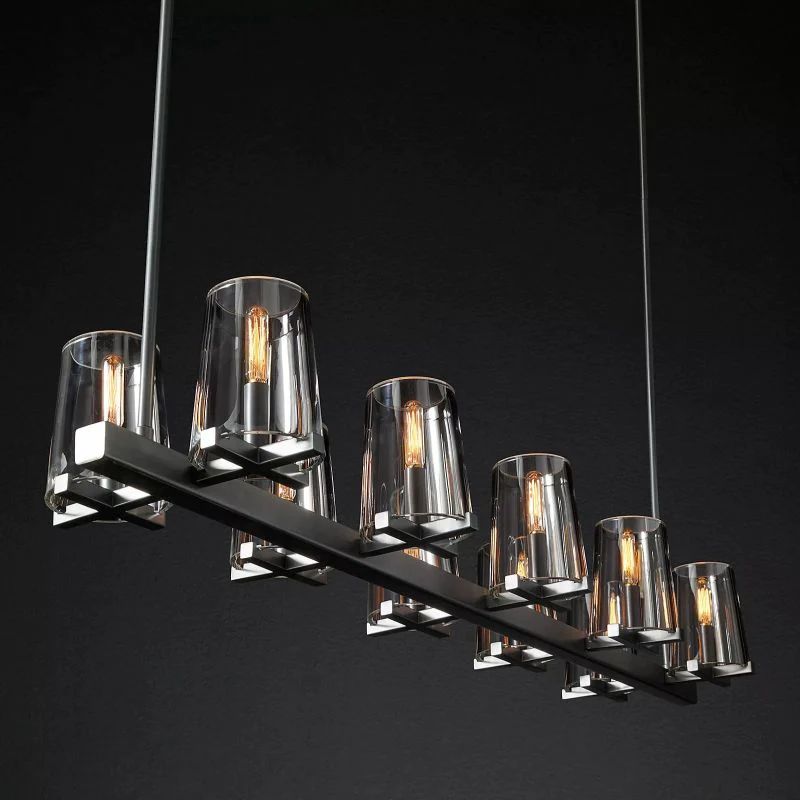 Triumph Glass Linear Chandelier 49"