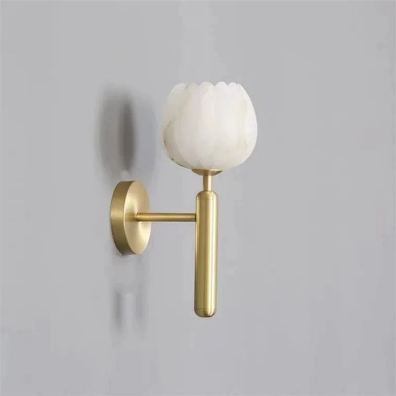 Luminous Tulip Alabaster Wall Sconce For Bedroom