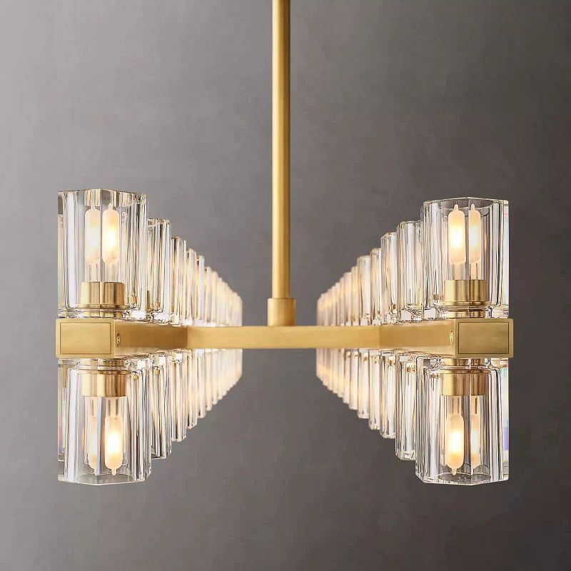 Akio Wine-Glass Rectangular Chandelier 54"