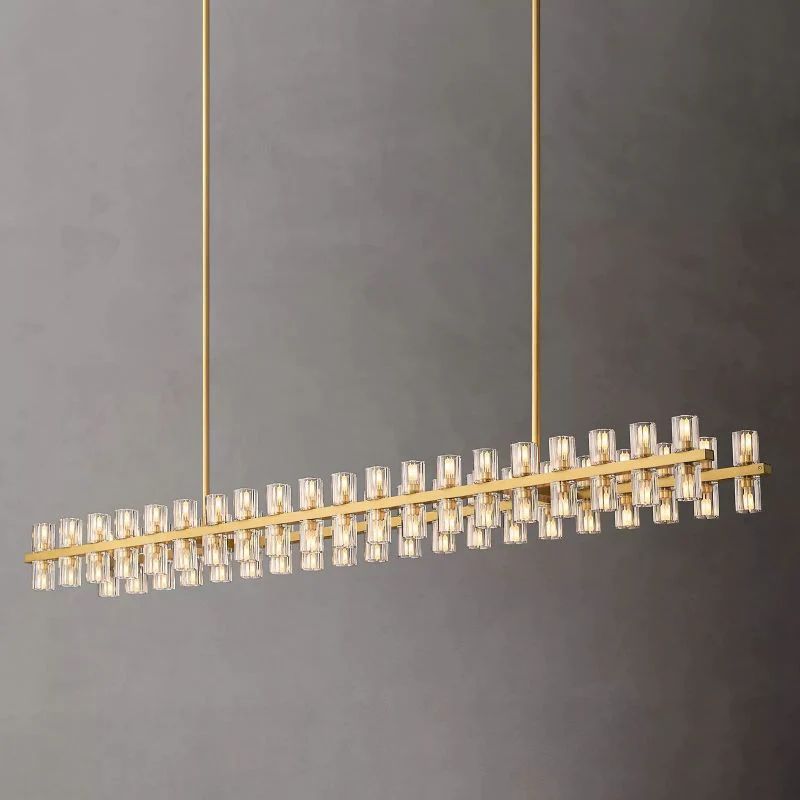 Akio Wine-Glass Rectangular Chandelier 72"