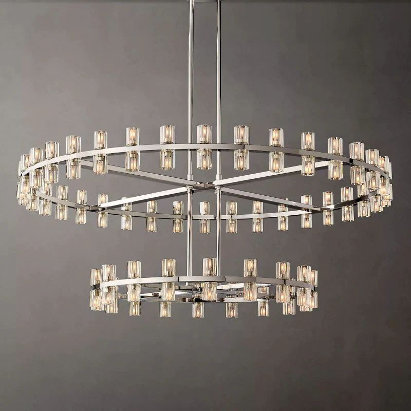 Akio Wine-Glass Round 2-Tier Chandelier 60"