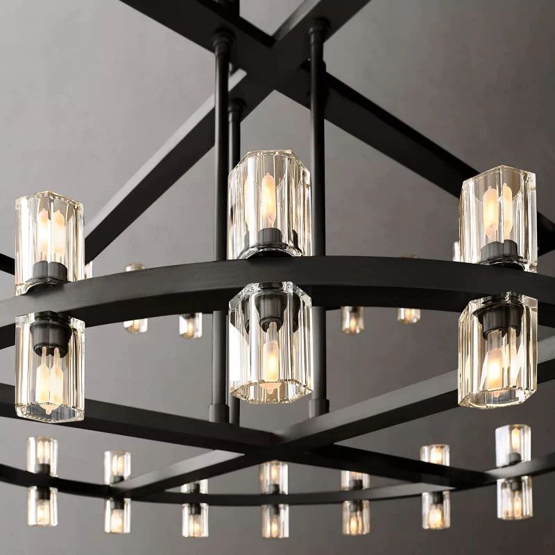 Akio Wine-Glass Round 2-Tier Chandelier 60"