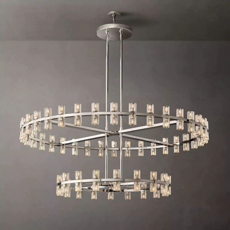 Akio Wine-Glass Round 2-Tier Chandelier 60"